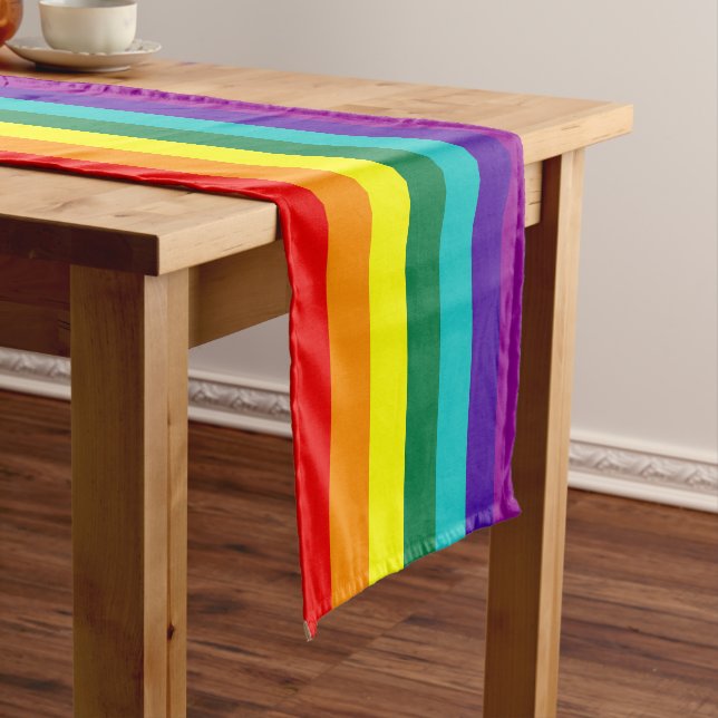 Caminho De Mesa Pequeno 7 Stripes Rainbow Pride Flag (No Local)