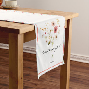 Caminho De Mesa Pequeno A Alegria do Senhor floral minimalista