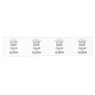 Caminho De Mesa Pequeno A coroa rainha keep calm de SlipperyJoe's prateada