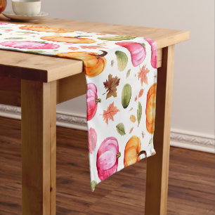 Caminho De Mesa Pequeno Abóboras Elegantes de Outono Colorido