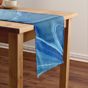 Caminho De Mesa Pequeno Abstração do Agato Marinho Azul