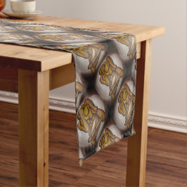 Caminho De Mesa Pequeno Abstrato Amadurece Arte Contemporânea Em Ochre E N