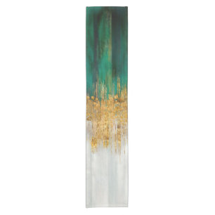 Caminho De Mesa Pequeno Abstrato de movimento verde e dourado