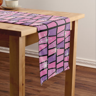 Caminho De Mesa Pequeno Abstrato Rosa MCM Geométrico
