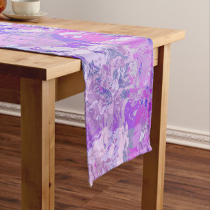 Caminho De Mesa Pequeno Abstrato Trendy Camo Pink Púrpura Azul