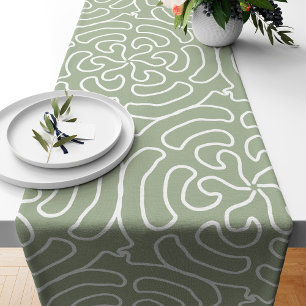 Caminho De Mesa Pequeno Abstrato verde-gafanhoto