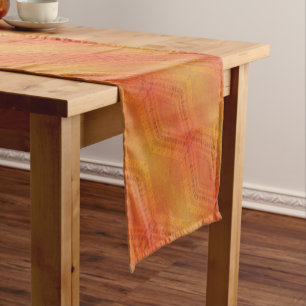 Caminho De Mesa Pequeno Aceitação Padrão do Shibori Amarelo Vermelho Lar