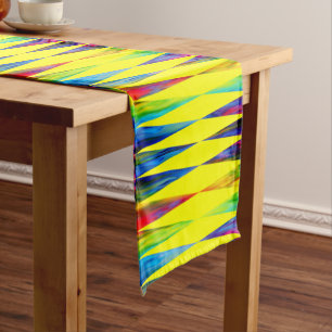 Caminho De Mesa Pequeno [Amarelo brilhante geométrico do Harlequin da