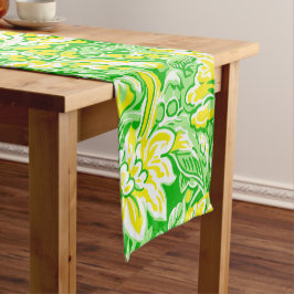 Caminho De Mesa Pequeno Amarelo Floral Verde / Padrão Floral Clássico Prim