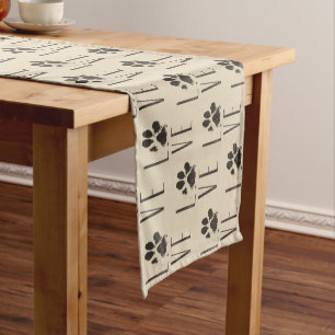 Caminho De Mesa Pequeno Amor com teste padrão do impressão da pata do