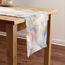 Caminho De Mesa Pequeno Aquarela Botânica Pastel Elegante