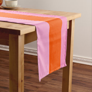 Caminho De Mesa Pequeno Arco-Íris Rosa e Laranja Boho