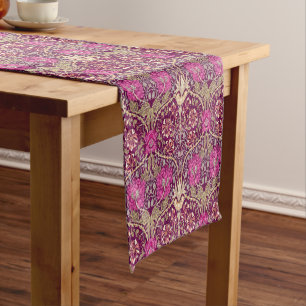 Caminho De Mesa Pequeno Art Nouveau Floral, Ameixa, Cerveja e Roxo Profund
