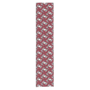 Caminho De Mesa Pequeno Art Nouveau Floral, vermelho e rosa preto, design
