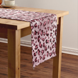 Caminho De Mesa Pequeno Arte de Impressão de Leopardo Rosa Textura de Pelo