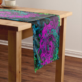 Caminho De Mesa Pequeno Arte de Líquido Abstrato Groovy Magenta Ousado Red