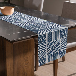Caminho De Mesa Pequeno Arte de Padrão Tribal Azul