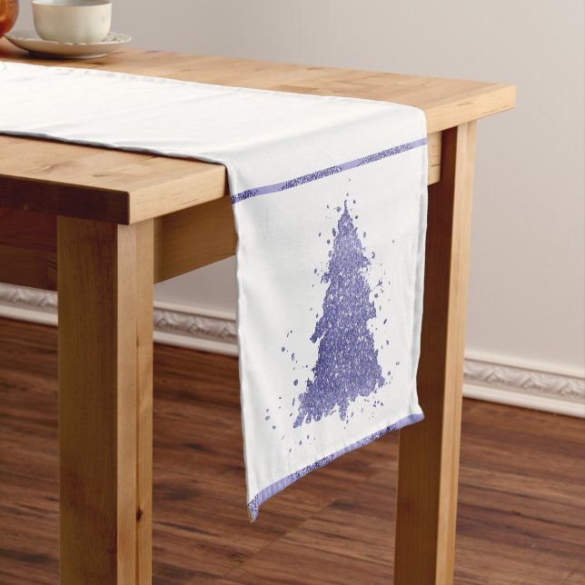Caminho De Mesa Pequeno Árvore de Natal Elegante | Lavanda charmosa Roxo (No Local)