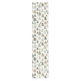 Caminho De Mesa Pequeno Árvores de Natal Modernas - Padrão Verde-Azeitona
