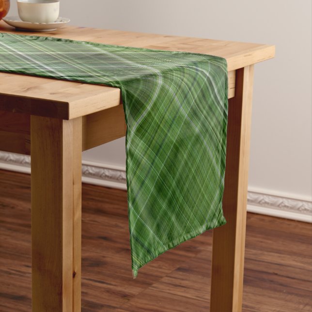 Caminho De Mesa Pequeno Árvores de Verão Xadrez Verde e Branco (No Local)