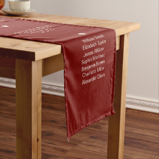 Caminho De Mesa Pequeno Assento Reservado de Casamento Elegante Burgundy d
