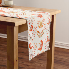 Caminho De Mesa Pequeno Autumn Red Berries & Leaves Botânica Ivory