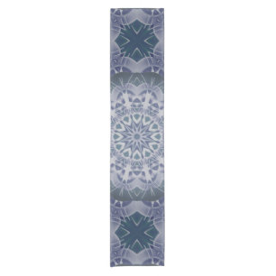 Caminho De Mesa Pequeno Azul-branco pintado à mão