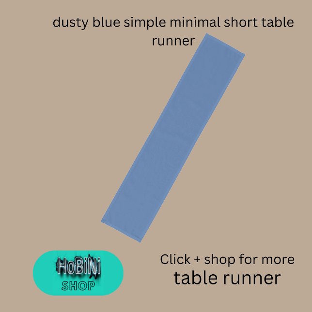 Caminho De Mesa Pequeno azul empoeirado mínimo (dusty blue simple minimal short table runner)
