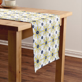 Caminho De Mesa Pequeno Azul Marinho & Amarelo Azulejo de Margarida Medite