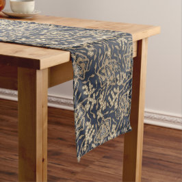 Caminho De Mesa Pequeno Azul Pacífico e Mesa do Cream Batik