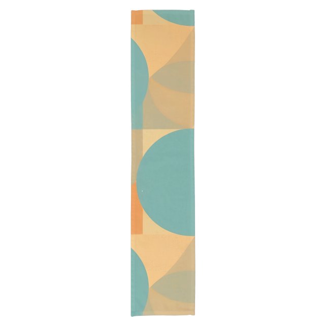 Caminho De Mesa Pequeno Azul-turquesa, Bege e Laranja em Padrão de Estilo  (Frente)