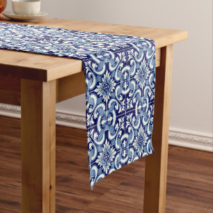 Caminho De Mesa Pequeno Azulejo azul português