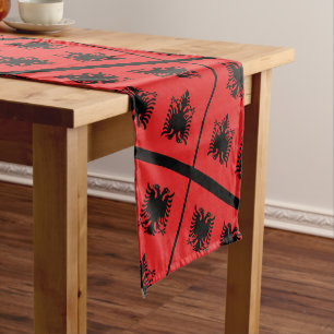 Caminho De Mesa Pequeno Bandeira albanesa e fã de esportes decor / Albânia