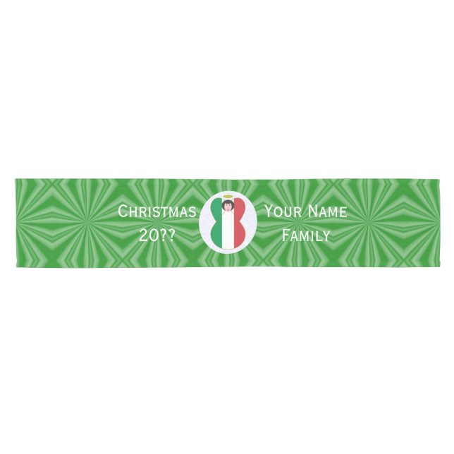 Caminho De Mesa Pequeno Bandeira Anjo Italiana para o Natal (Horizontal)