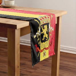 Caminho De Mesa Pequeno Bandeira belga e fã de esportes decor/Bélgica tri