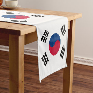 Caminho De Mesa Pequeno Bandeira coreana, decoração de fãs de esportes / C