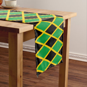 Caminho De Mesa Pequeno Bandeira jamaicana e mesa de decoração de esportes