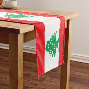 Caminho De Mesa Pequeno Bandeira libanesa e fã de esportes decor / Líbano