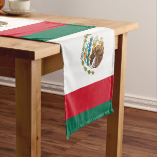 Caminho De Mesa Pequeno Bandeira mexicana e decoração de fãs do Esporte /