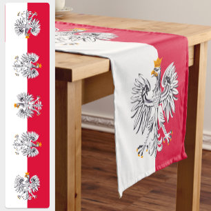 Caminho De Mesa Pequeno Bandeira polonesa, Eagle Sports fan house decor /