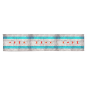 Caminho De Mesa Pequeno Bandeira resistida do estado de Chicago do vintage