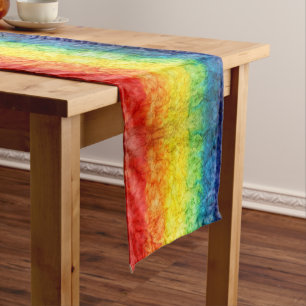 Caminho De Mesa Pequeno Bandeira tie-dye da SlipperyJoe's arco-íris pressi