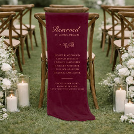Caminho De Mesa Pequeno Bandeja de Casamento Burgundy Linen Reservada em M