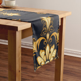 Caminho De Mesa Pequeno "Barockes Ornament-Muster in Gold und Schwarz" Dec