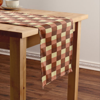 Caminho De Mesa Pequeno Beige and Rusty Color Blocks