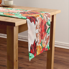 Caminho De Mesa Pequeno Belo Buquê Floral Tulipas Arte Negra