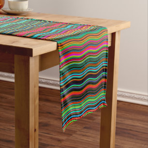 Caminho De Mesa Pequeno Belo padrão colorido de distribuição de ondas