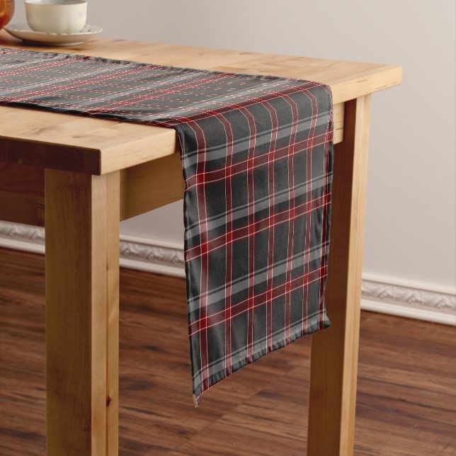 Caminho De Mesa Pequeno Black Burgundy White Plaid Classic Table Runner (No Local)