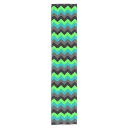 Caminho De Mesa Pequeno Black Green Ombre Chevrons Small Table Runner