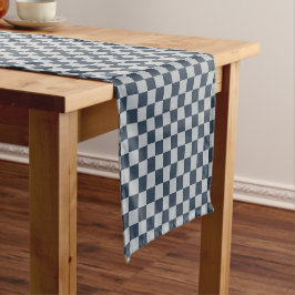 Caminho De Mesa Pequeno Black ice checkered board pattern